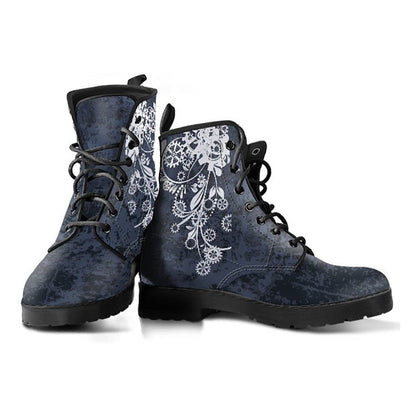 Dark Grey Gears Decor Womens Boots