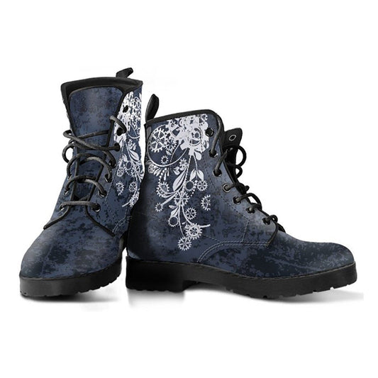 Dark Grey Gears Decor Womens Boots