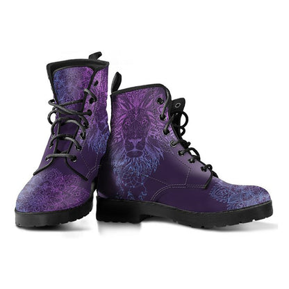 Purple Lion Mandala Womens Boots
