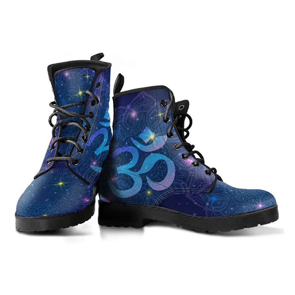 Blue Om Mandala Printed Boots