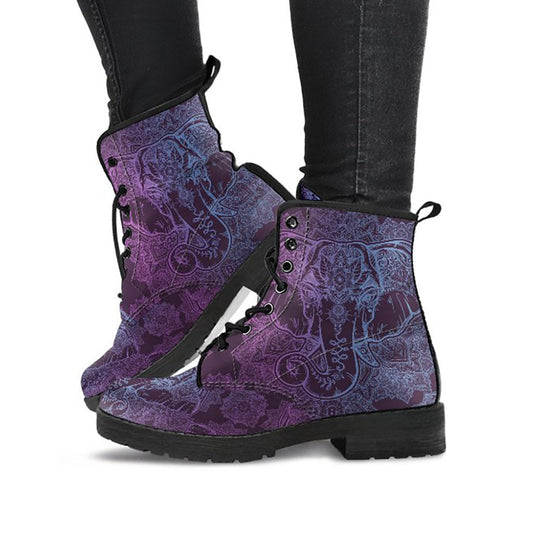 Purple Elephant Decor Womens Boots