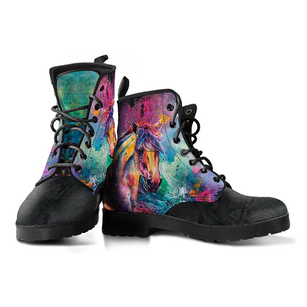 Colorful Abstract Horse Womens Boots
