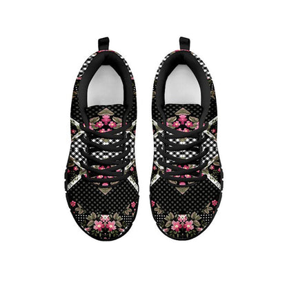 Pink Floral Patchwork Sneakers