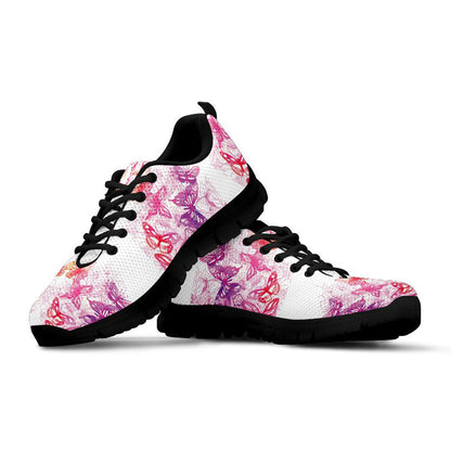 Pink & Purple Abstract Butterflies Sneakers