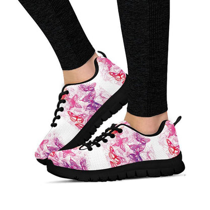 Pink & Purple Abstract Butterflies Sneakers