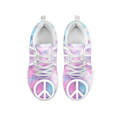 Pink Tie Dye Peace Sign Sneakers