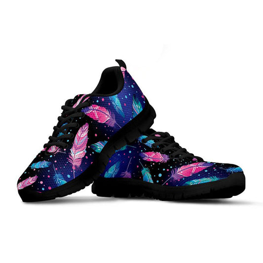 Pink & Purple Feathers Sneakers