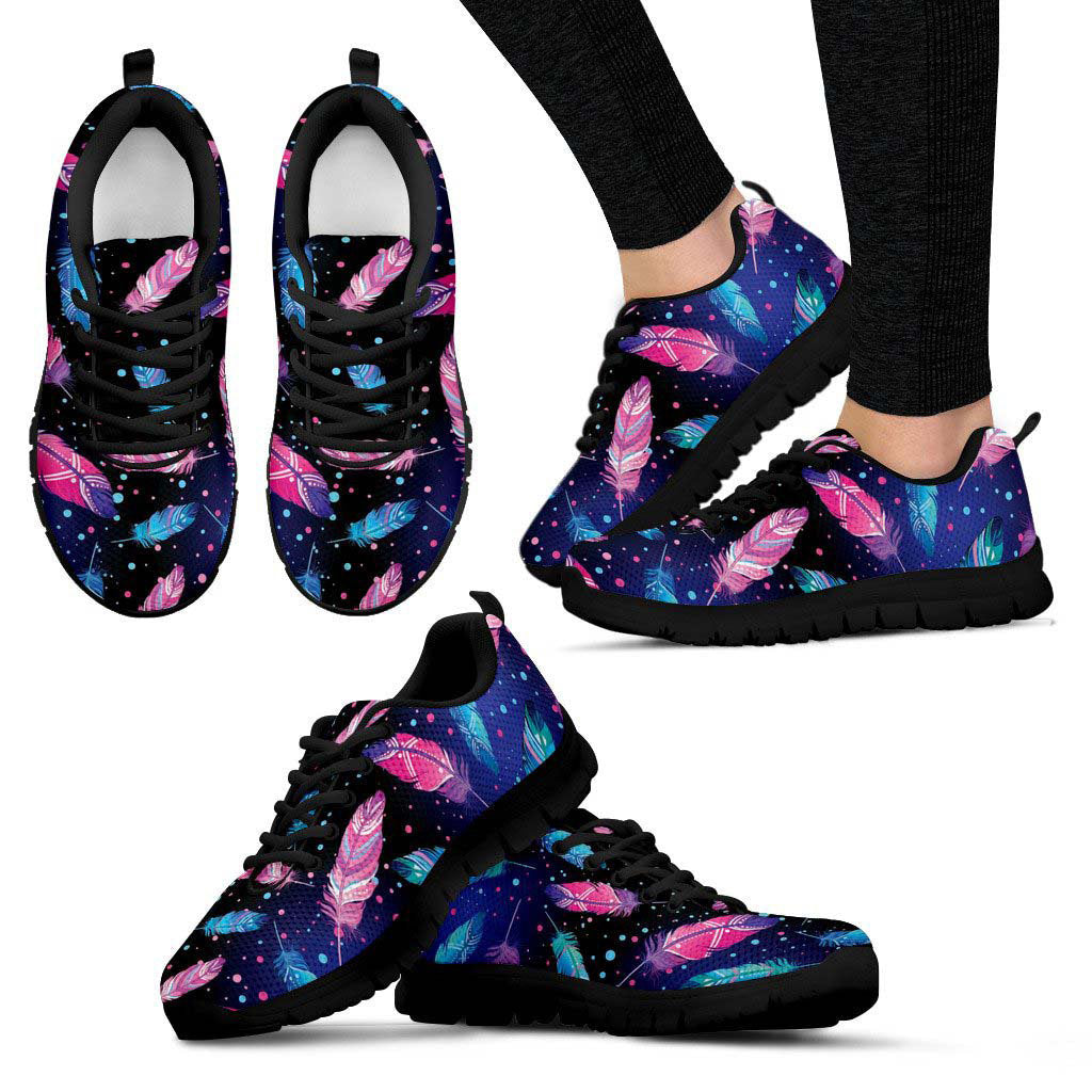 Pink & Purple Feathers Sneakers