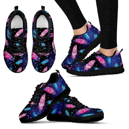 Pink & Purple Feathers Sneakers