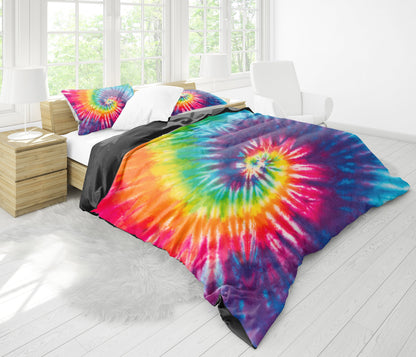 Colorful Tie Dye Spiral Bedding Set