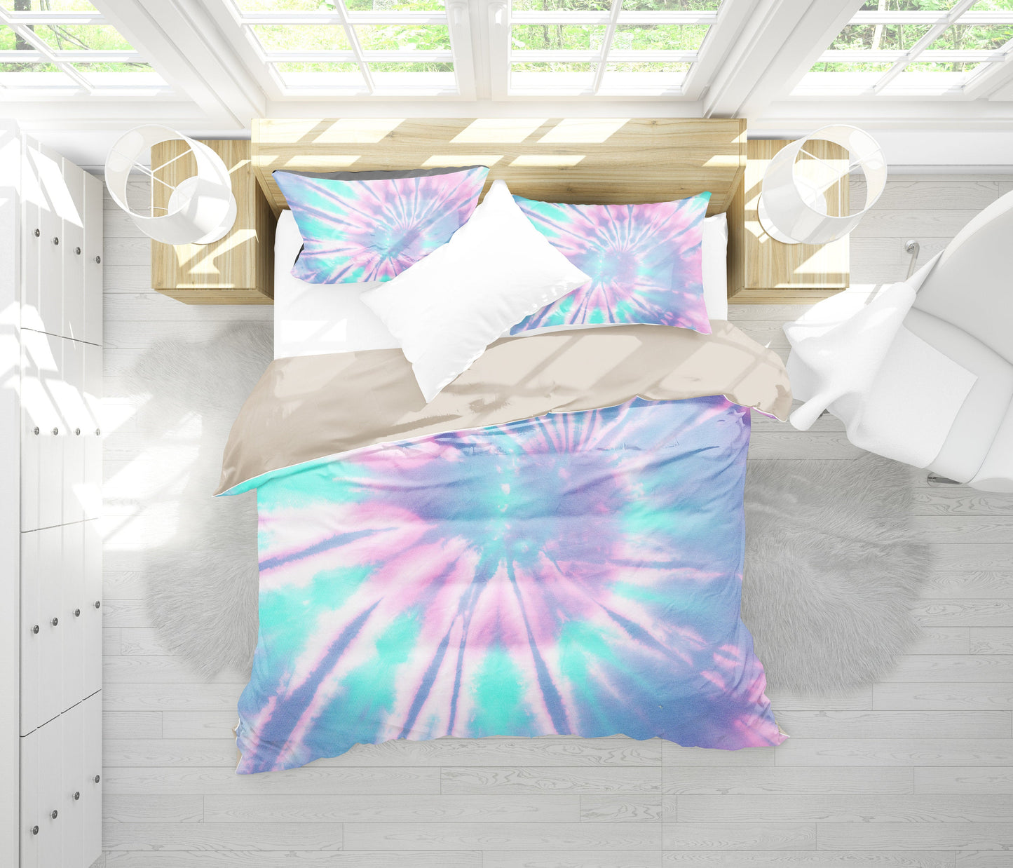 Pink Tie Dye Bedding Set
