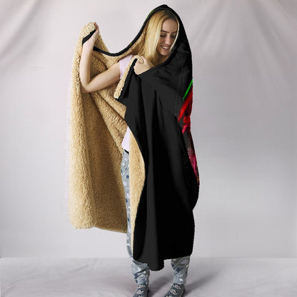 Colorful Tropical Skull Hooded Blanket