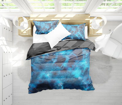 Blue Tie Dye Grunge Bedding Set