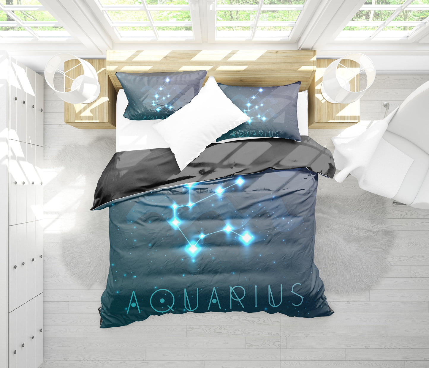 Aquarius Zodiac Bedding Set
