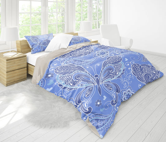 Purple Butterflies Decor Bedding Set