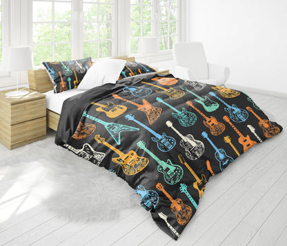 Colorful Guitars Bedding Set