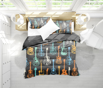Colorful Guitars Bedding Set