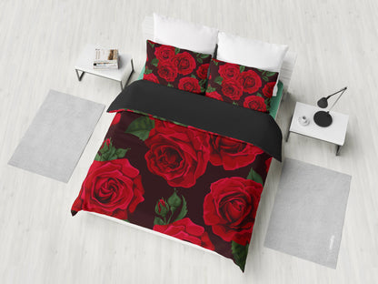 Red Roses Bedding Set