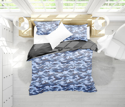 Blue Camouflage Bedding Set