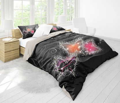 Colorful Sparkling Butterflies Bedding Set