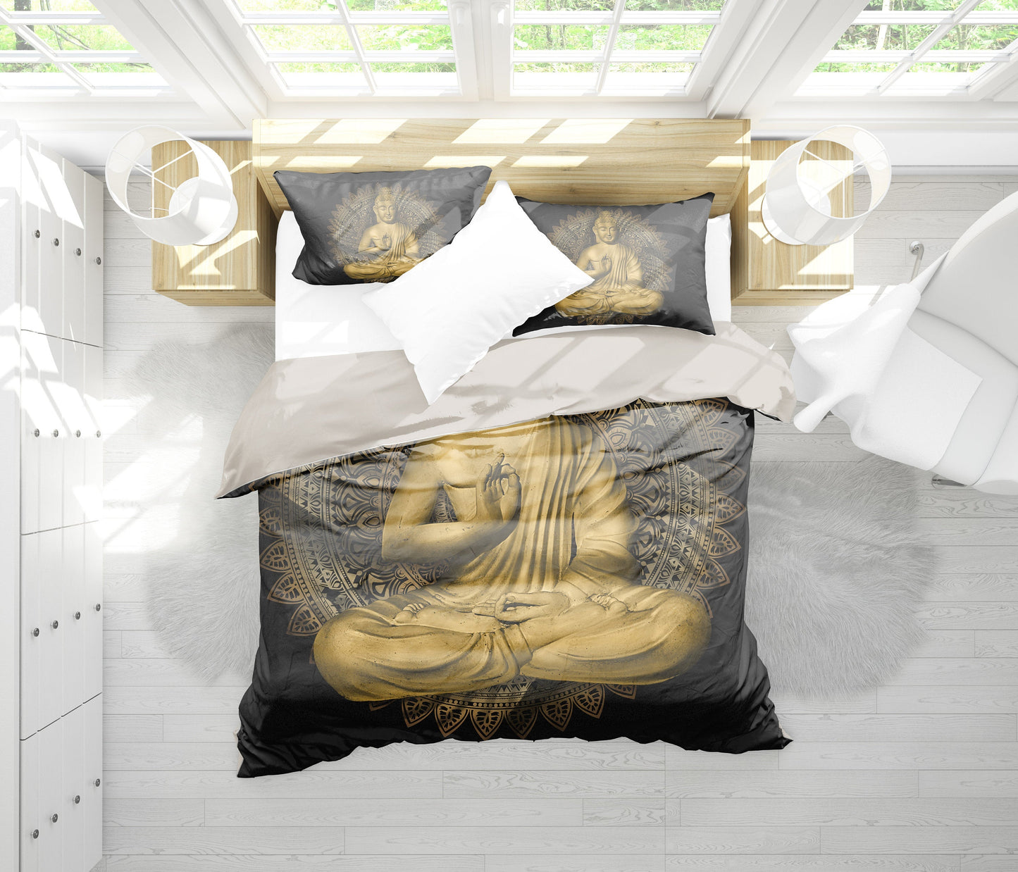 Buddha Statue Bedding Set