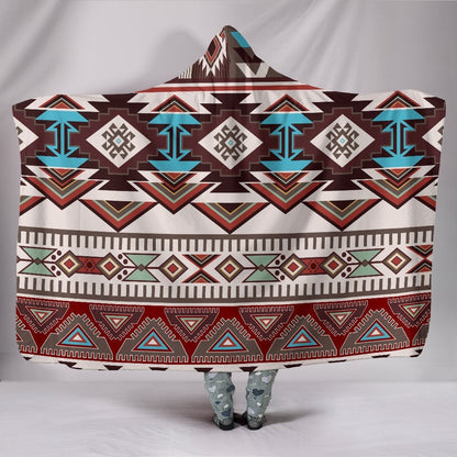 Brown Boho Aztec Hooded Blanket