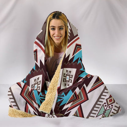 Brown Boho Aztec Hooded Blanket