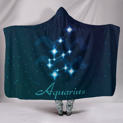 Aquarius Zodiac Hooded Blanket