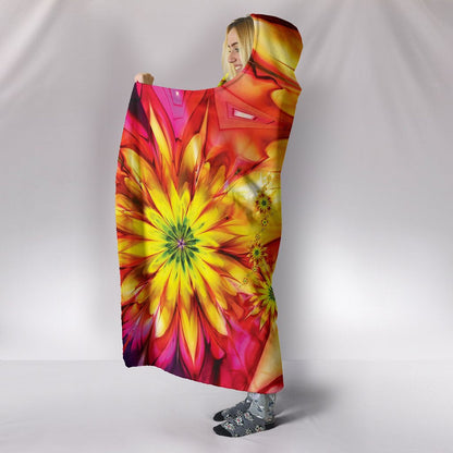 Colorful Sunflowers Abstract Hooded Blanket
