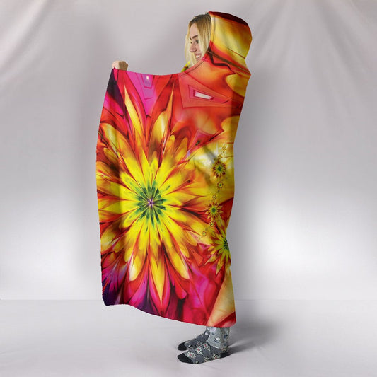 Colorful Sunflowers Abstract Hooded Blanket