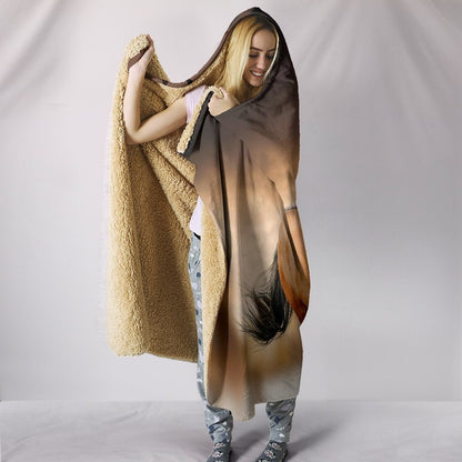 Running Horses Hooded Blanket