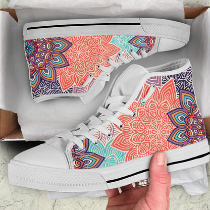 Colorful Floral Mandalas High Top Shoes
