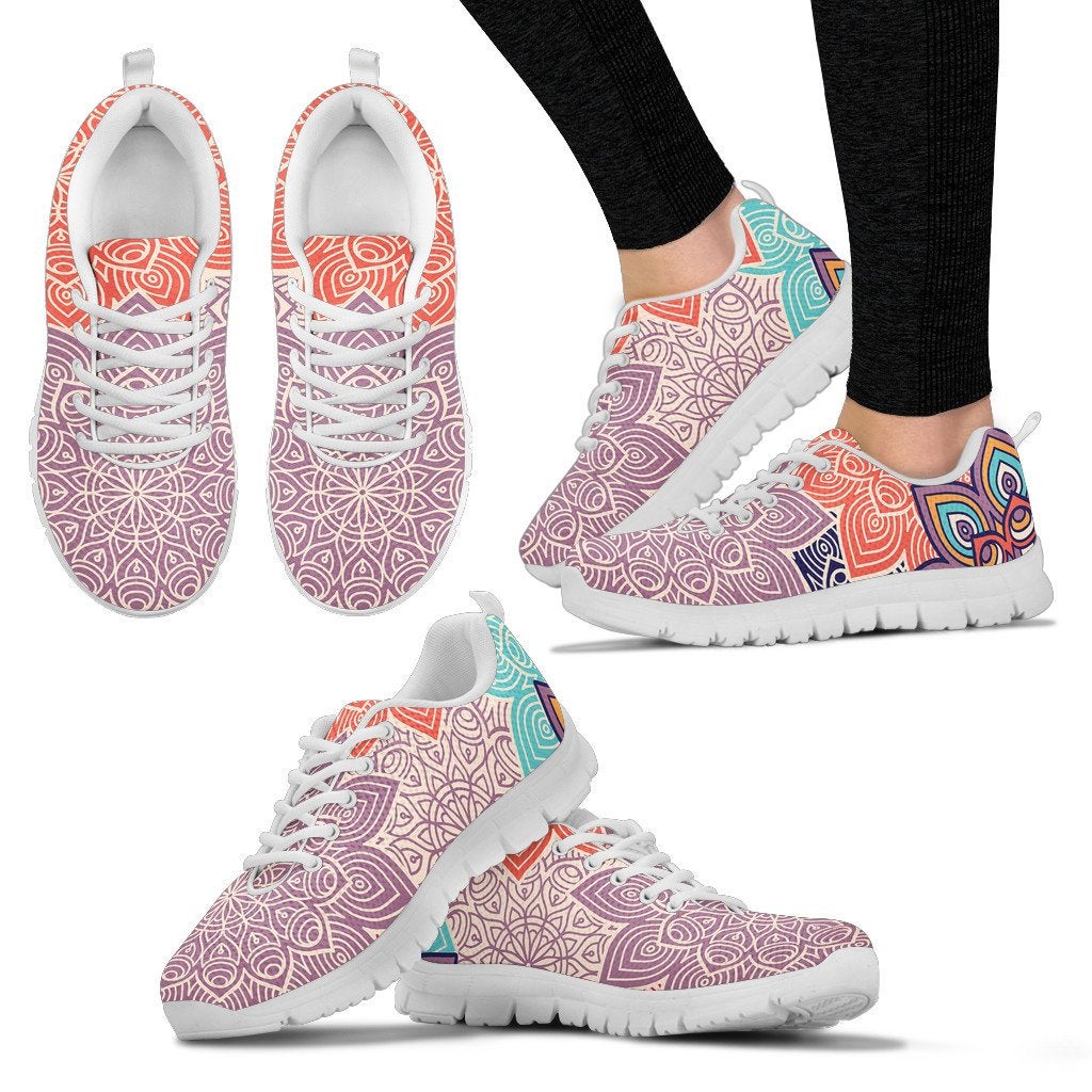 Colorful Floral Mandalas Sneakers