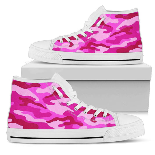 Pink Camouflage High Top Shoes