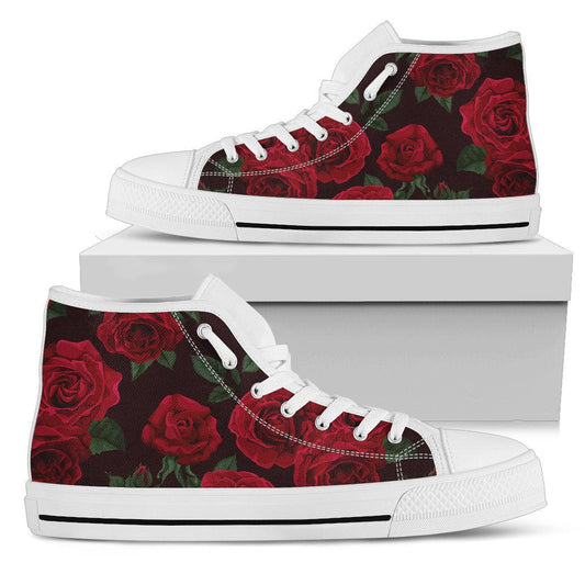 Red Roses High Top Shoes