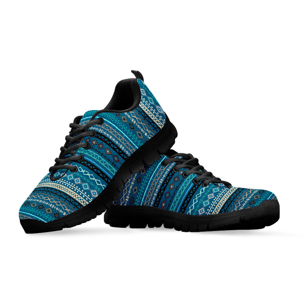 Ligh Green Teal Boho Stripes Sneakers