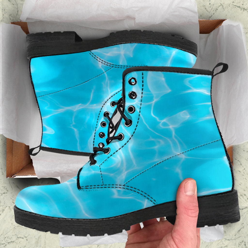 Light Blue Water Surface Womens Boots
