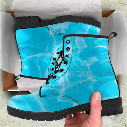 Light Blue Water Surface Womens Boots