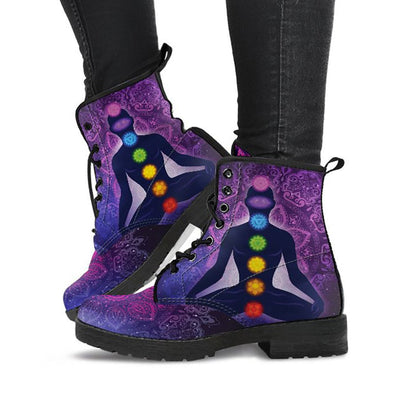 Purple Chakra Mandala Printed Boots