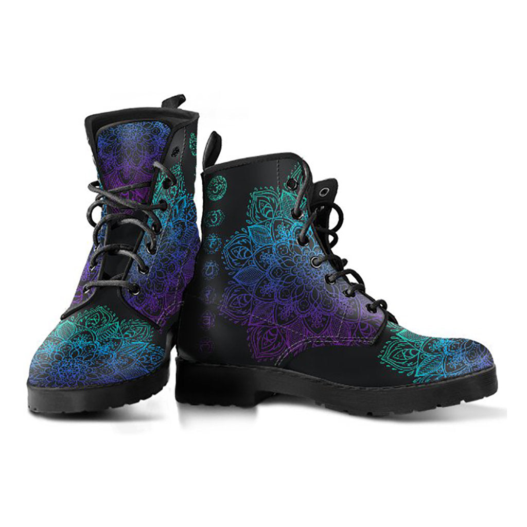 Purple Mandala Chakras Womens Boots
