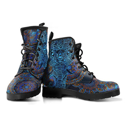 Blue elephant mandala printed boots – product image 2