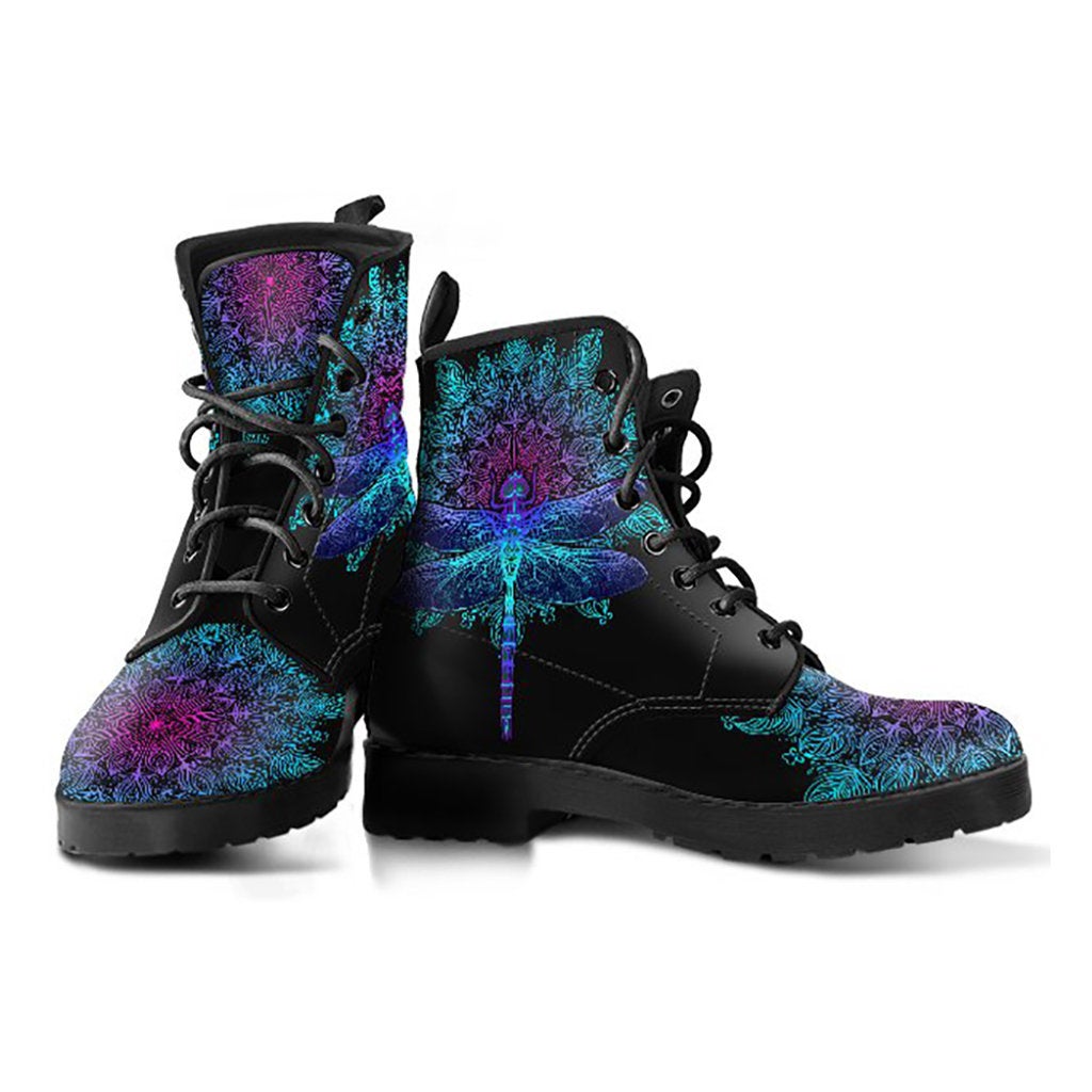 Purple dragonfly mandala women’s printed boots – product image 2