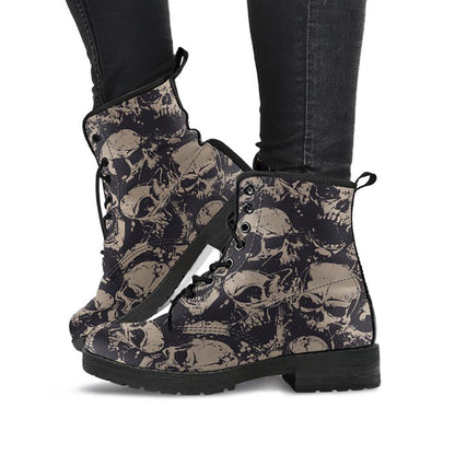 Abstract Skull Printed Boots