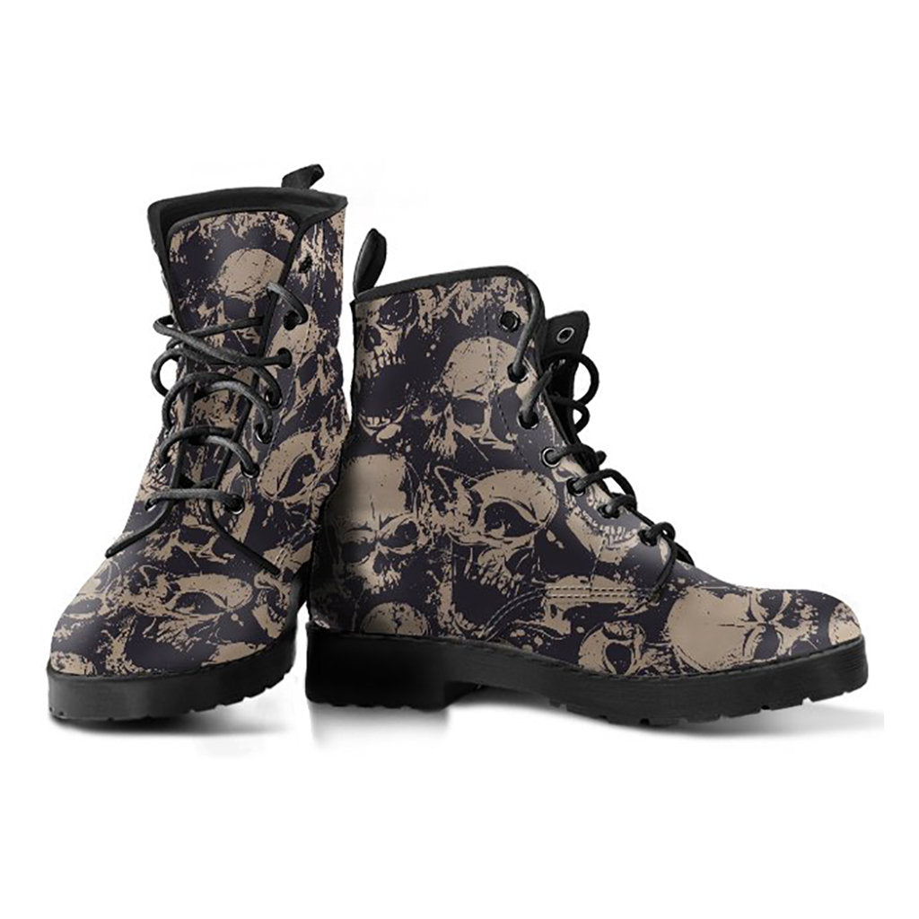 Abstract Skull Printed Boots