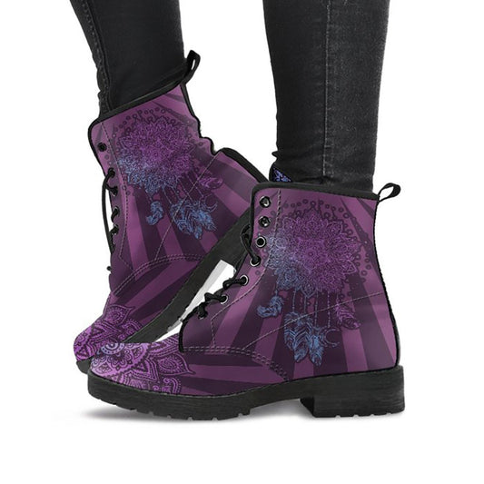 Purple Dream Catcher Mandala Womens Boots