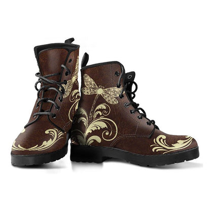 Brown Dragonfly Printed Boots