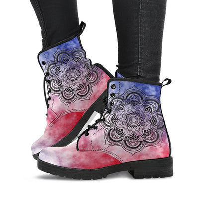 Pink Tie Dye Mandala Womens Boots