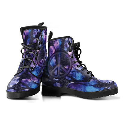 Blue & Purple Peace Feather Women’s Boots