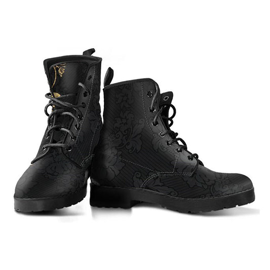 Gold Floral Decor Womens Boots