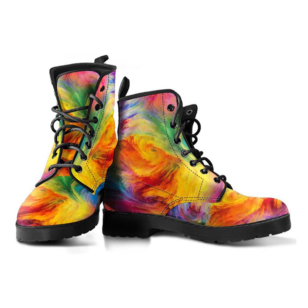 Rainbow Abstract Art Printed Boots